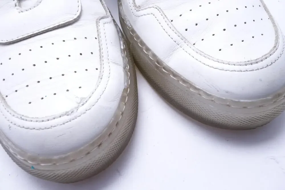 Common Projects Shoes Mens Size 11 White Leather Low Top Sneakers Made Italy